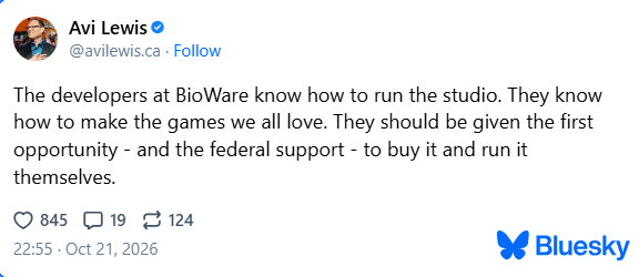 Kanada chce ratować BioWare! Rząd utrze nosa EA?