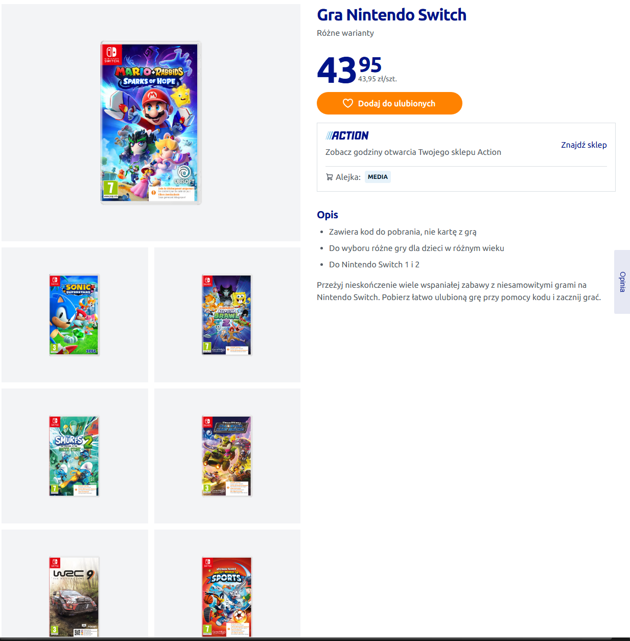 Gry na Nintendo Switch 1 i 2 w Action ponownie tanio! Hity w cenie obiadu