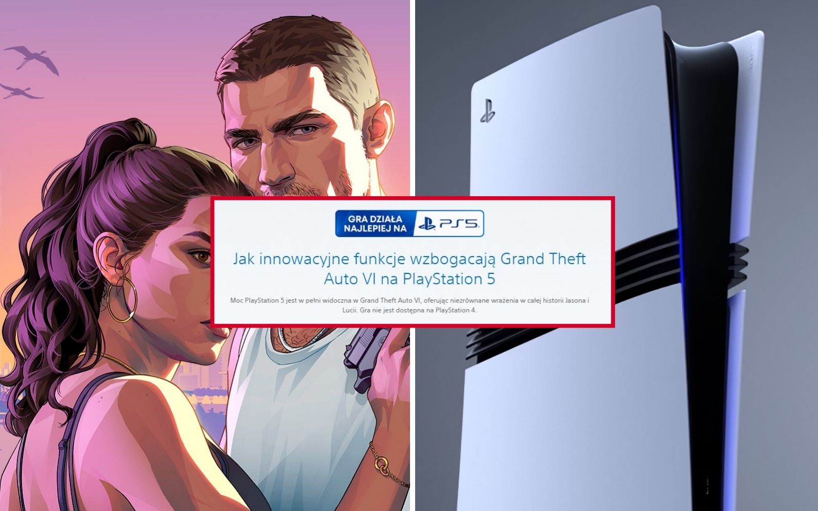 GTA 6 jednak NIE „działa najlepiej na PS5”? Sony usuwa wzmianki o lepszej rozgrywce na PlayStation 5