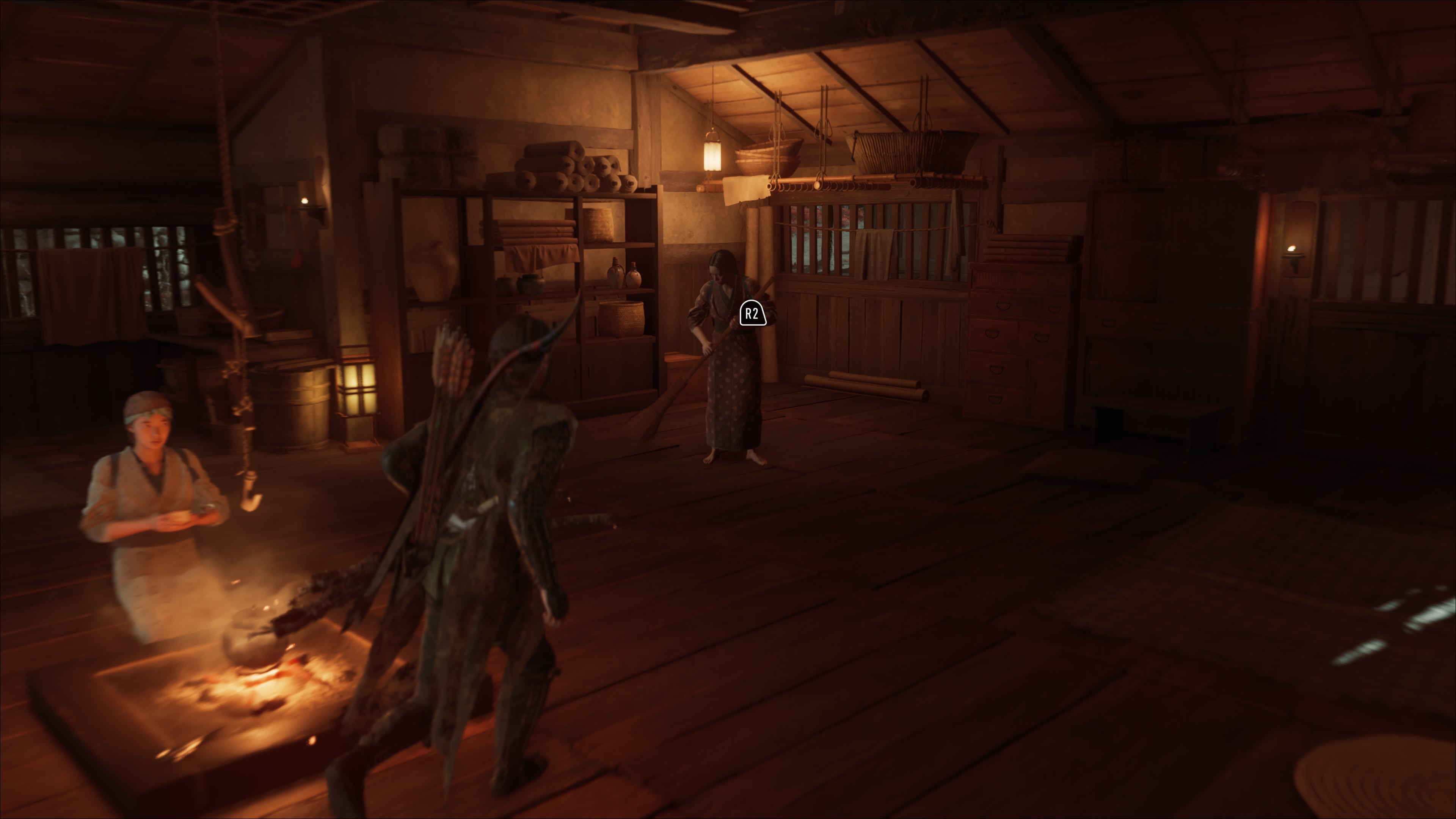Ghost of Yotei - Strażnik: obserwacja, ronin, Shouzo, Mine, pijalnia sake