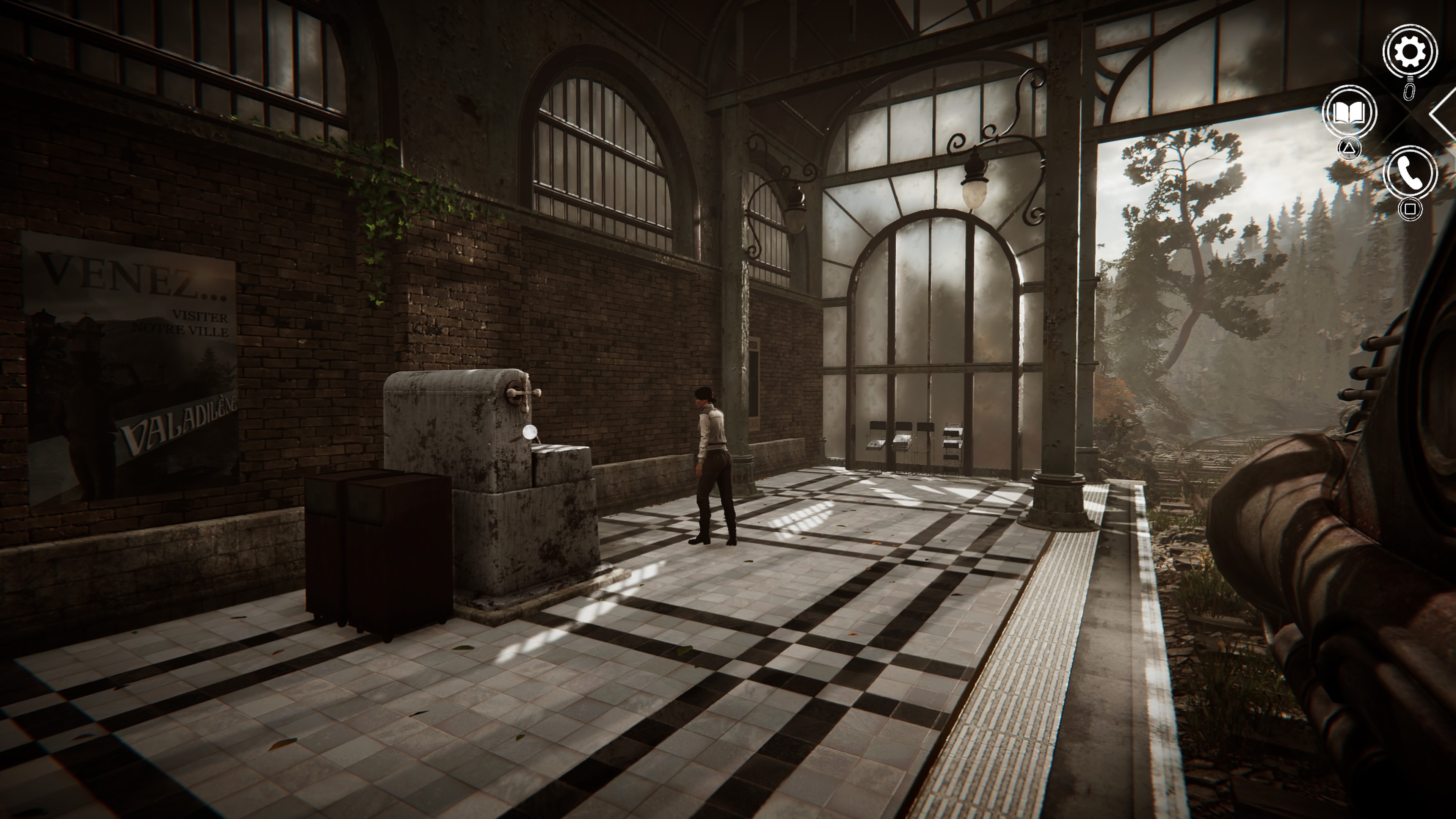 Syberia Remastered - Fabryka Voralbergów: montażownia, konduktor Oskar, peron, pociąg, bilet, przygoda czeka