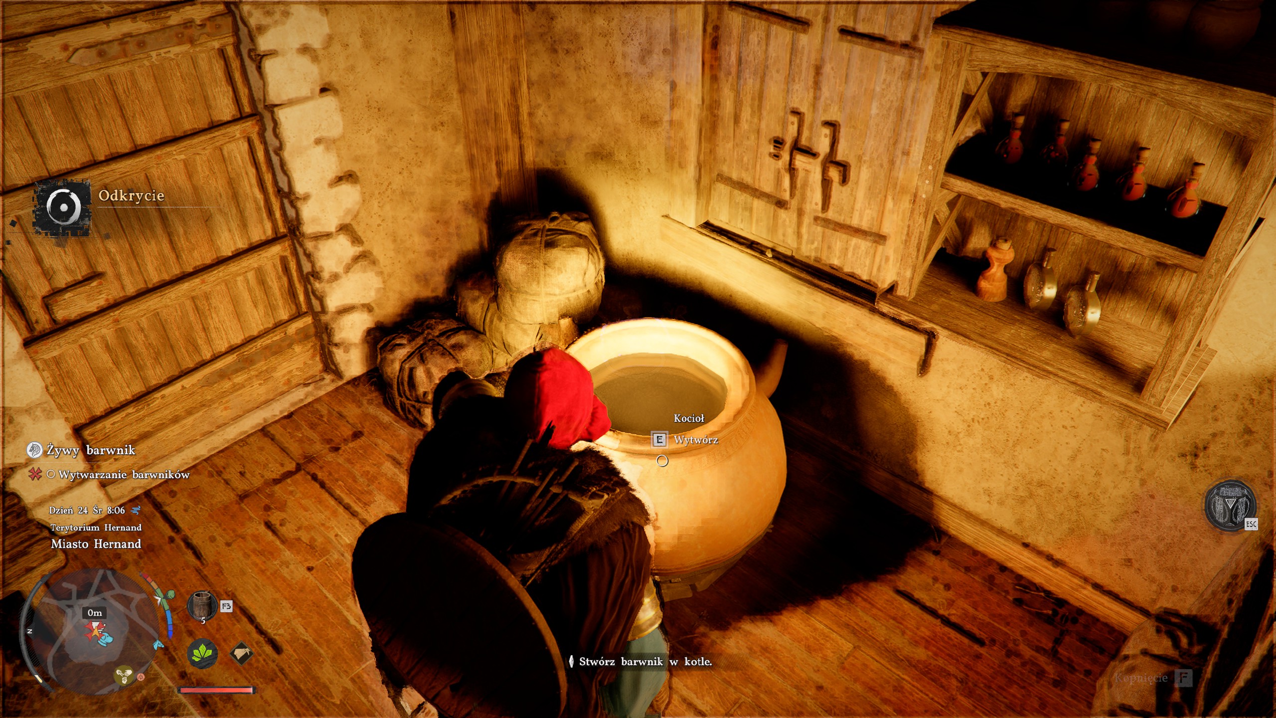 Crimson Desert - Szary i ponurzy, Żywy barwnik: ubiór, kocioł, farbiarnia